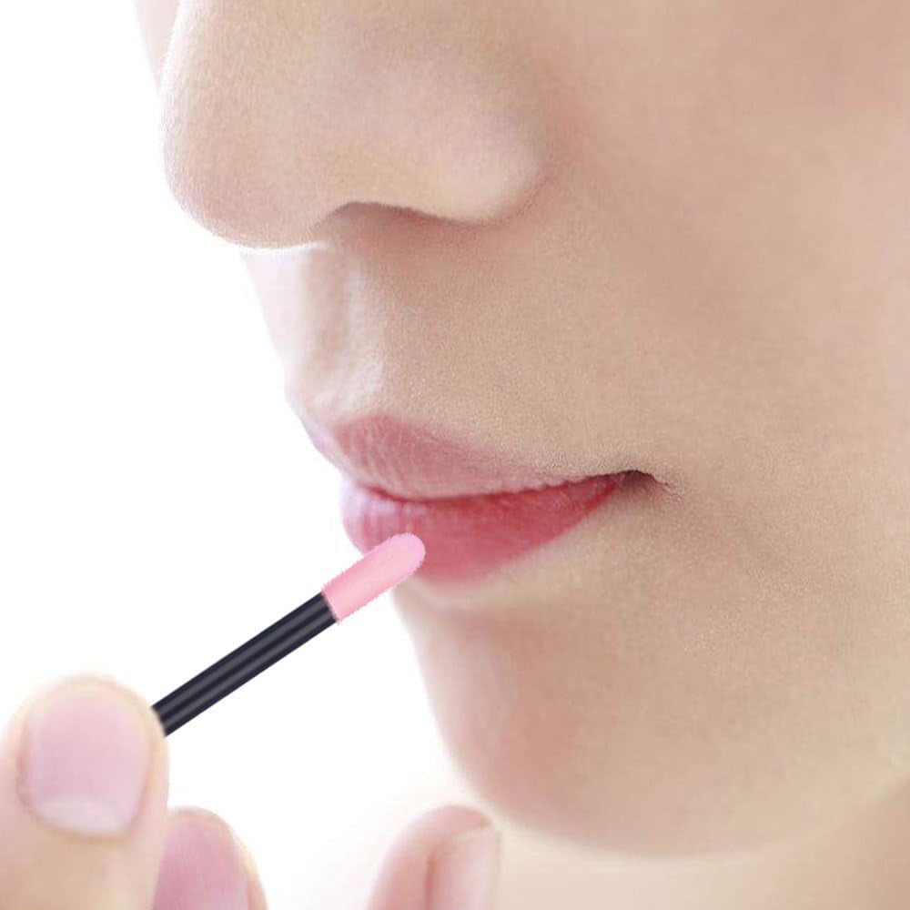 100 Pieces Disposable Lip Wands Lip Gloss Applicators Lipstick Lint Free Wands Makeup Applicator Lip Brushes Doe Foot Applicator