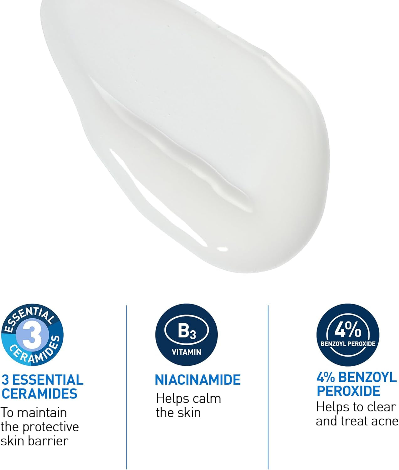 4% Benzoyl Peroxide Acne Treatment Foaming Cleanser Face & Body Wash, with Hyaluronic Acid and Niacinamide. Helps Clear Acne Pimples and Prevent Breakouts. Gentle Gel, Fragrance-Free, 150ML