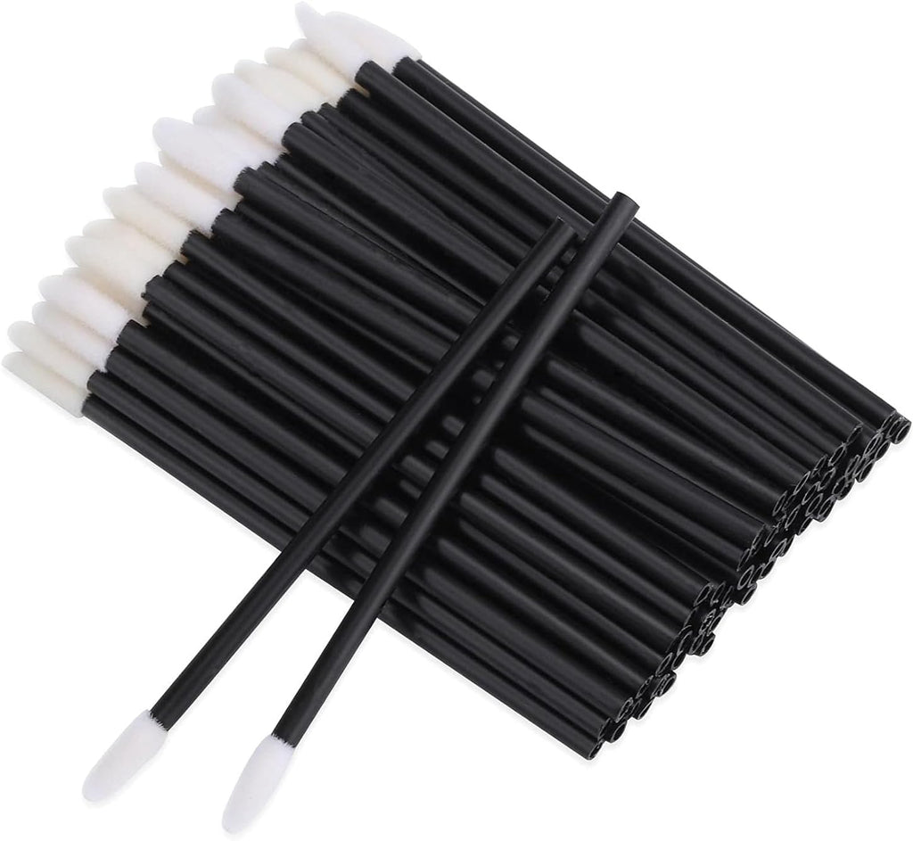 100 Pieces Disposable Lip Wands Lip Gloss Applicators Lipstick Lint Free Wands Makeup Applicator Lip Brushes Doe Foot Applicator